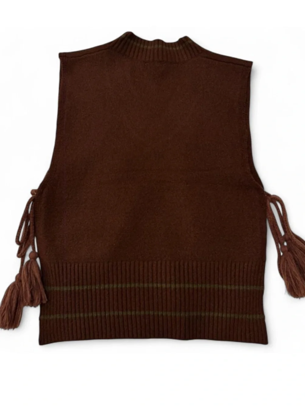 Free People All-Star Striped Poncho Sweater Vest NWT Boho Tassel Knit